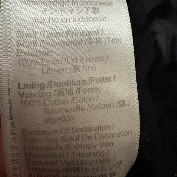 Madewell Sleeveless Wide Leg Black Linen Jumpsuit. Shirred elastic back. Pockets - Picture 16 of 16